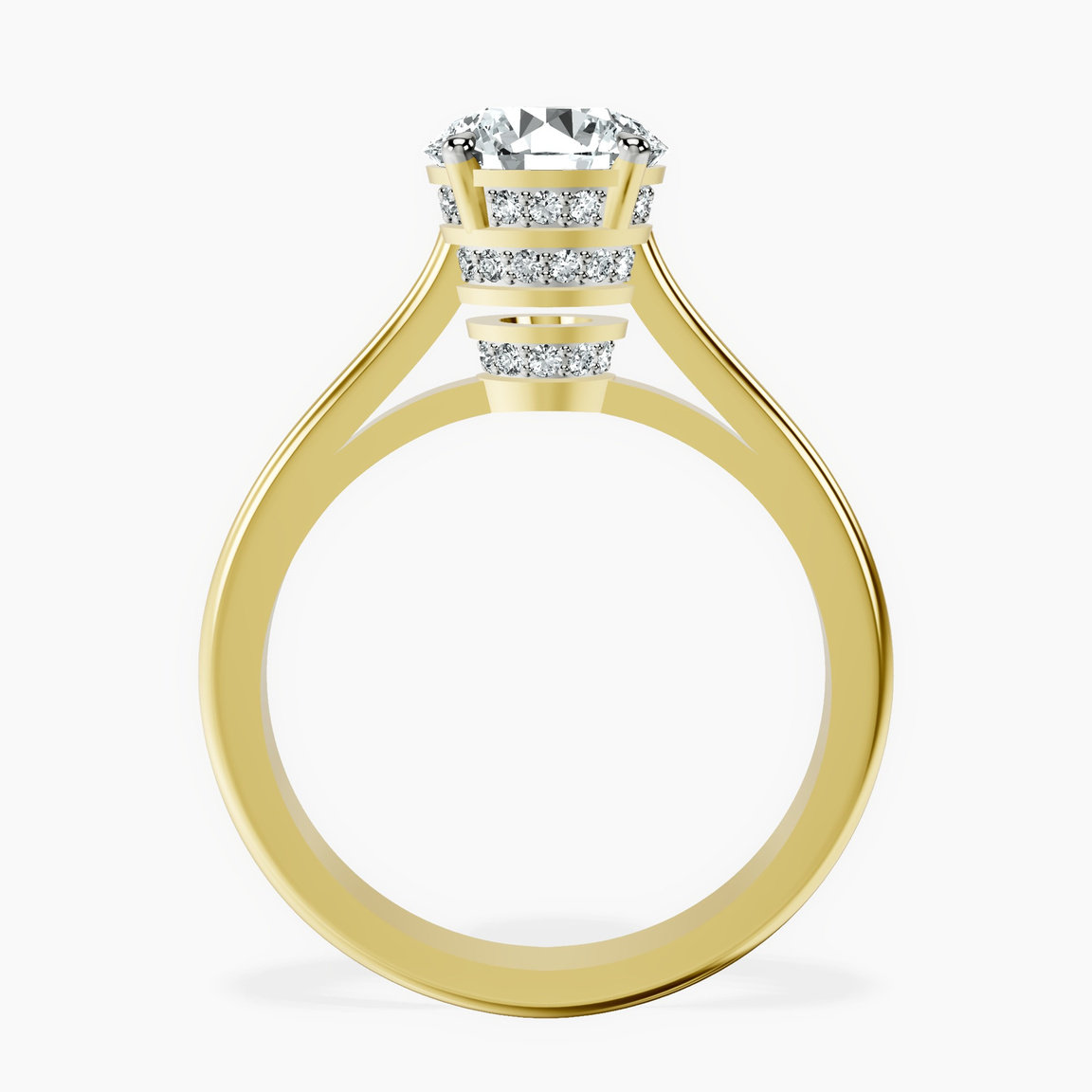 9ct Yellow Gold Siran Secret Halo Lab Diamond Ring side right image one