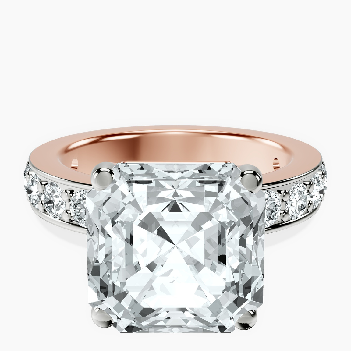 10kt Rose Gold Adele Side Stone Lab Diamond Ring front image