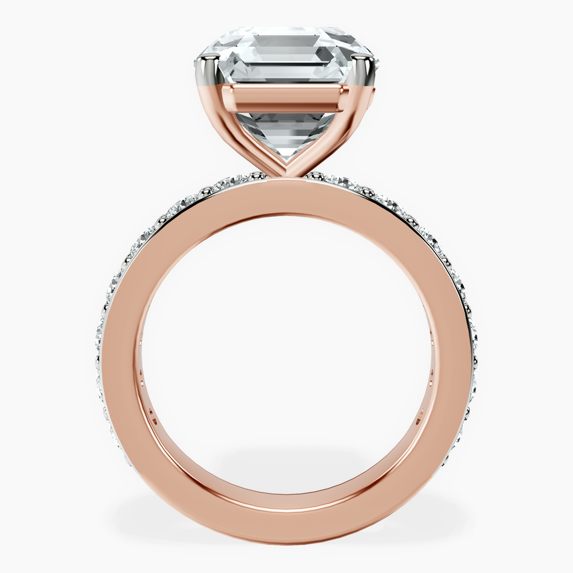 14kt Rose Gold Adele Side Stone Lab Diamond Ring side right image one