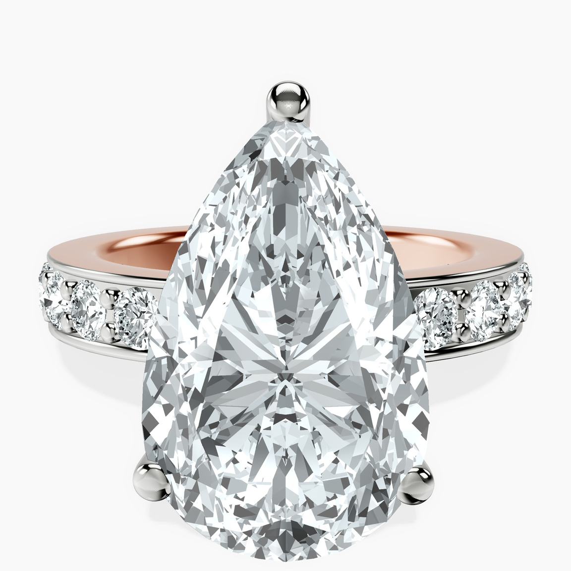 10kt Rose Gold Adele Side Stone Lab Diamond Ring front image