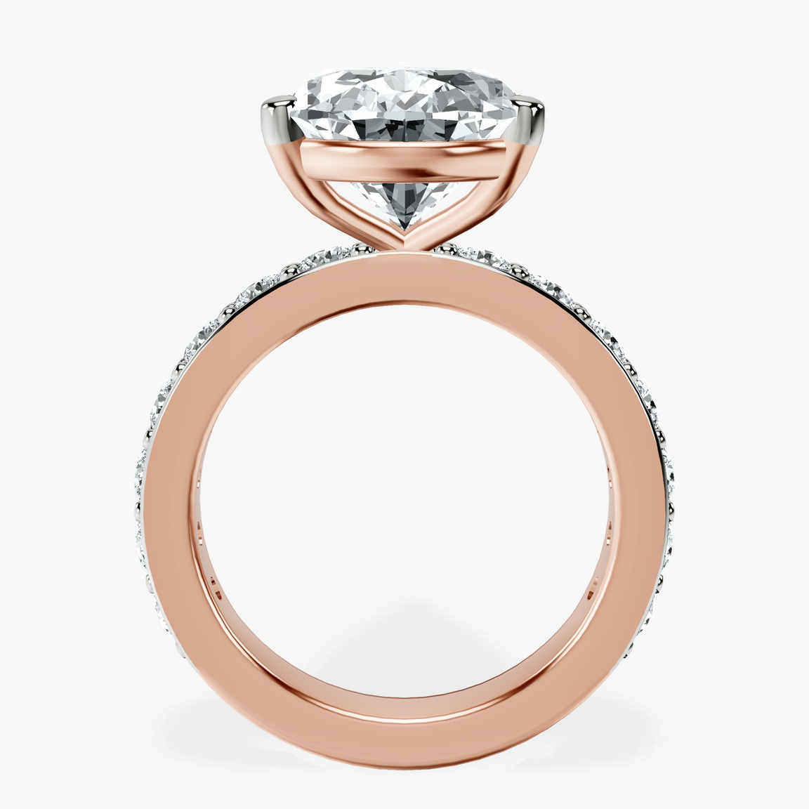 14kt Rose Gold Adele Side Stone Lab Diamond Ring side right image one