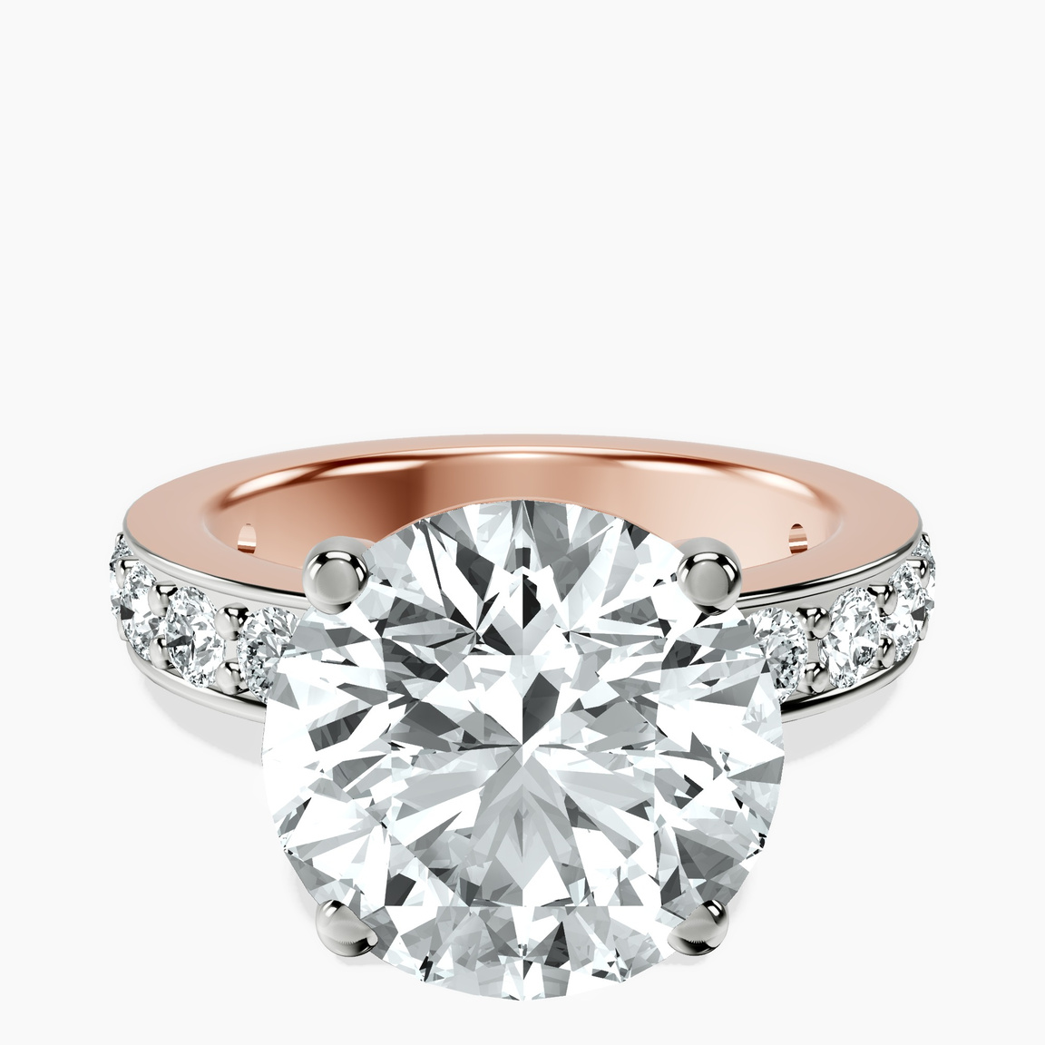 10kt Rose Gold Adele Side Stone Lab Diamond Ring front image