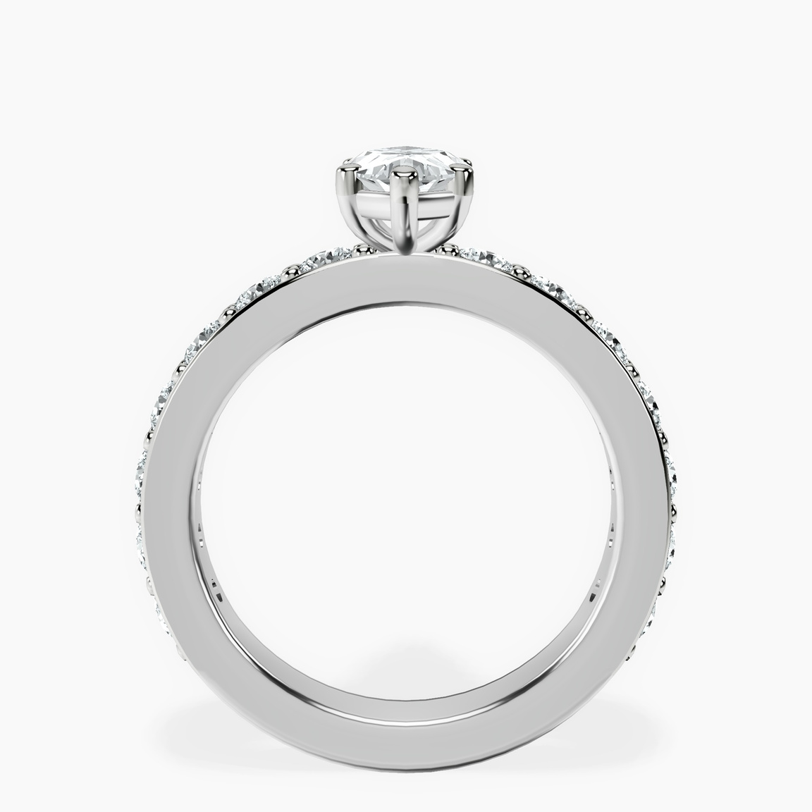 10kt White Gold Adele Side Stone Lab Diamond Ring side right image one