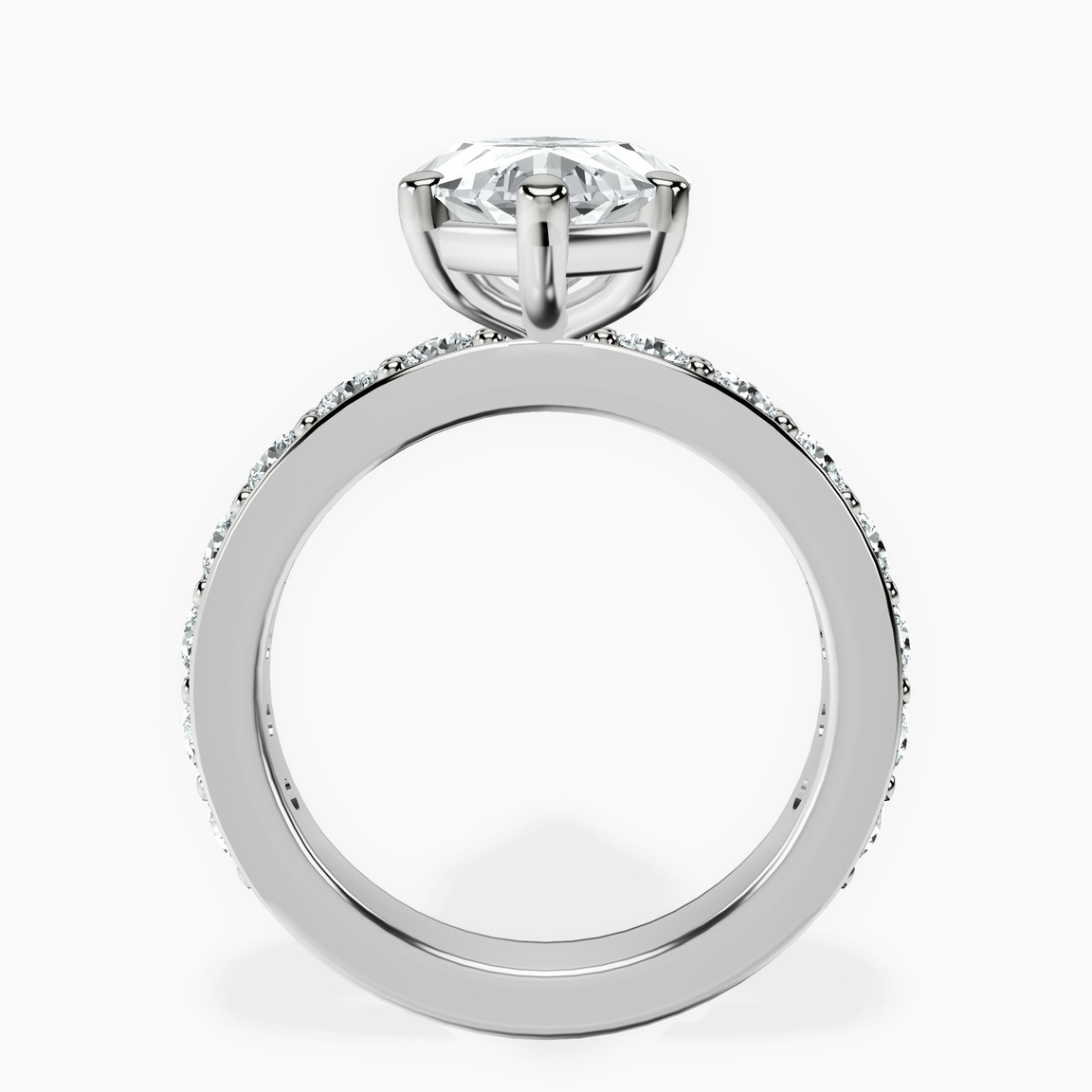 10kt White Gold Adele Side Stone Lab Diamond Ring side right image one