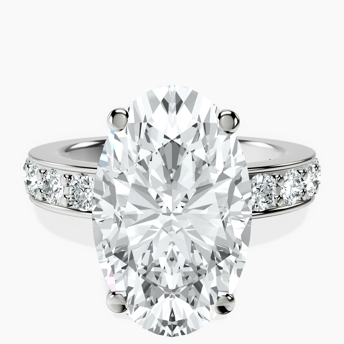 Platinum Adele Side Stone Lab Diamond Ring front image