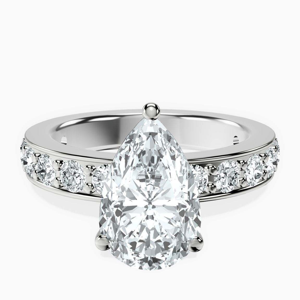 Platinum Adele Side Stone Lab Diamond Ring front image