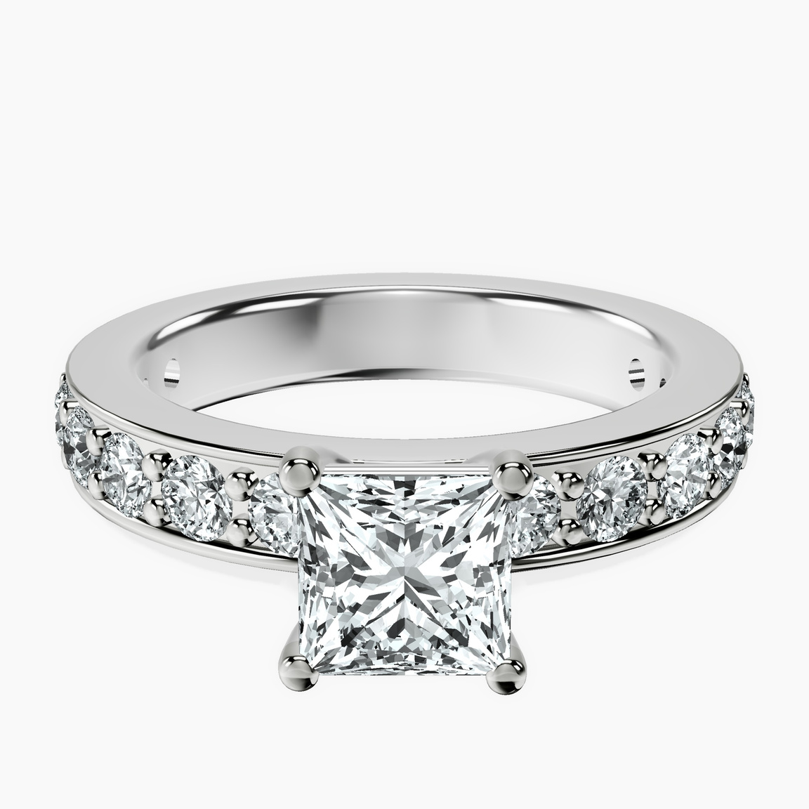 Platinum Adele Side Stone Lab Diamond Ring front image