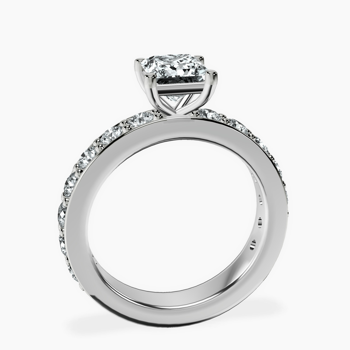 Platinum Adele Side Stone Lab Diamond Ring side right image one