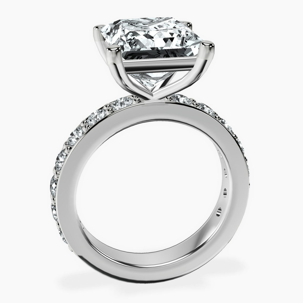 10kt White Gold Adele Side Stone Lab Diamond Ring side right image one