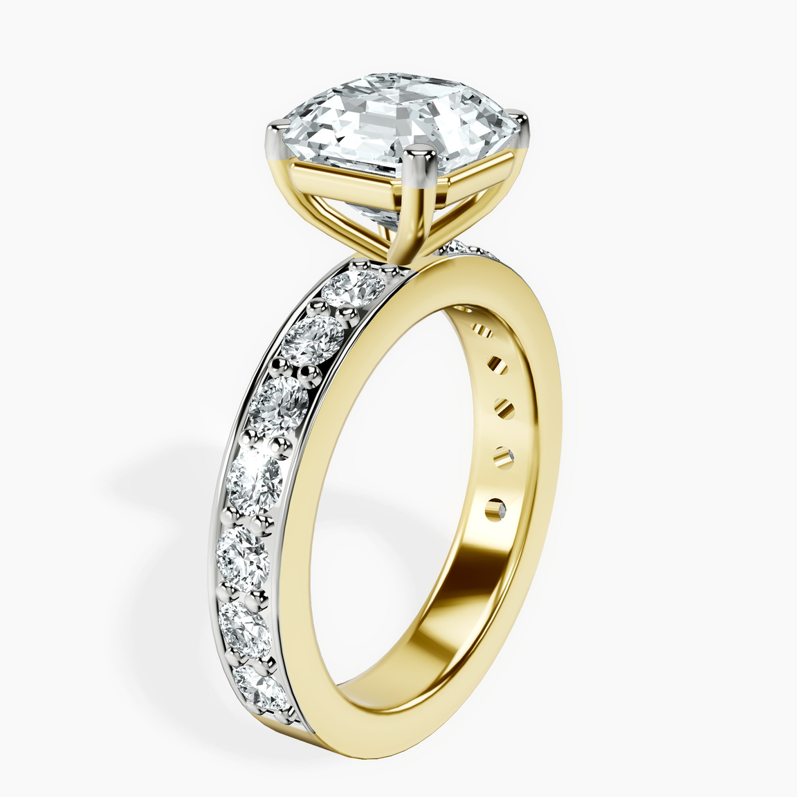 18kt Yellow Gold Adele Side Stone Lab Diamond Ring standing product image one