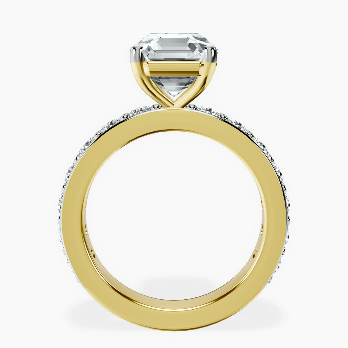 18kt Yellow Gold Adele Side Stone Lab Diamond Ring side right image one