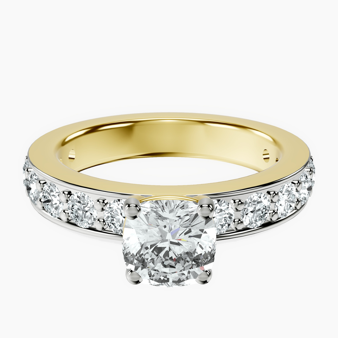 18kt Yellow Gold Adele Side Stone Lab Diamond Ring front image