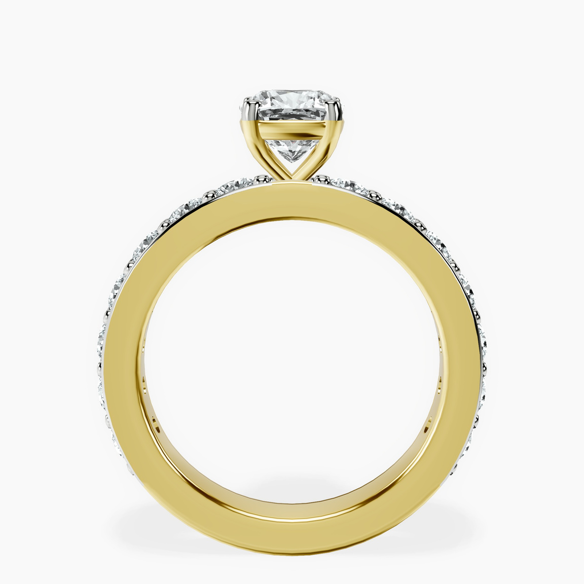 18kt Yellow Gold Adele Side Stone Lab Diamond Ring side right image one