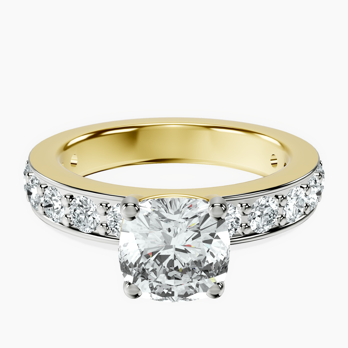 9ct Yellow Gold Adele Side Stone Lab Diamond Ring front image
