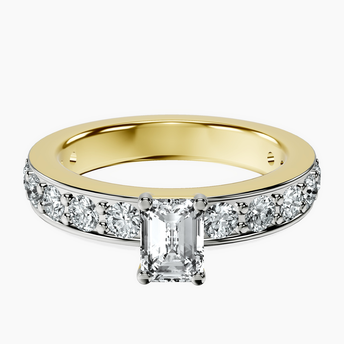 18kt Yellow Gold Adele Side Stone Lab Diamond Ring front image