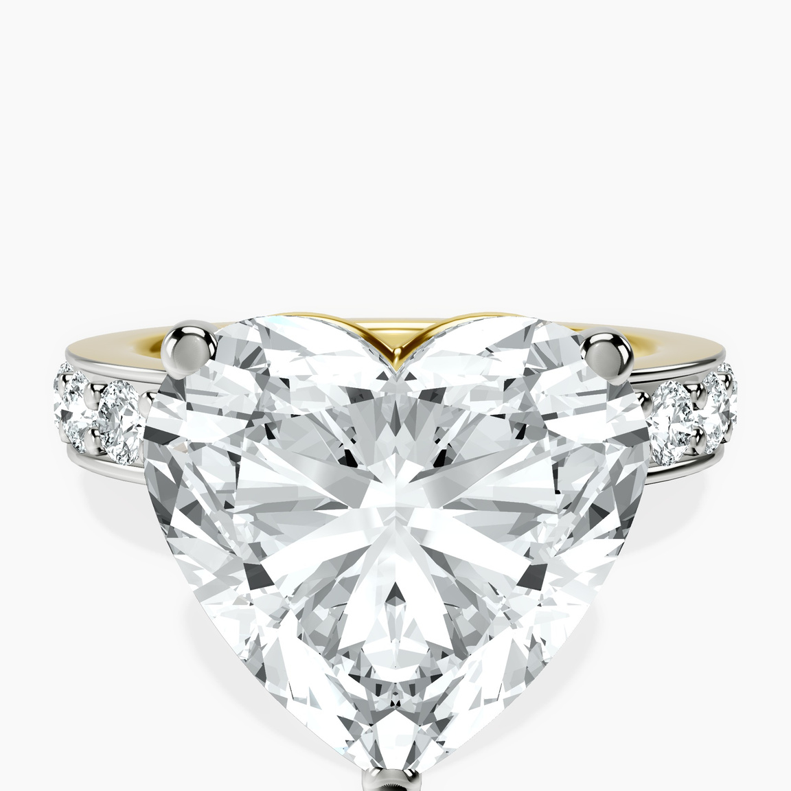 14kt Yellow Gold Adele Side Stone Lab Diamond Ring front image