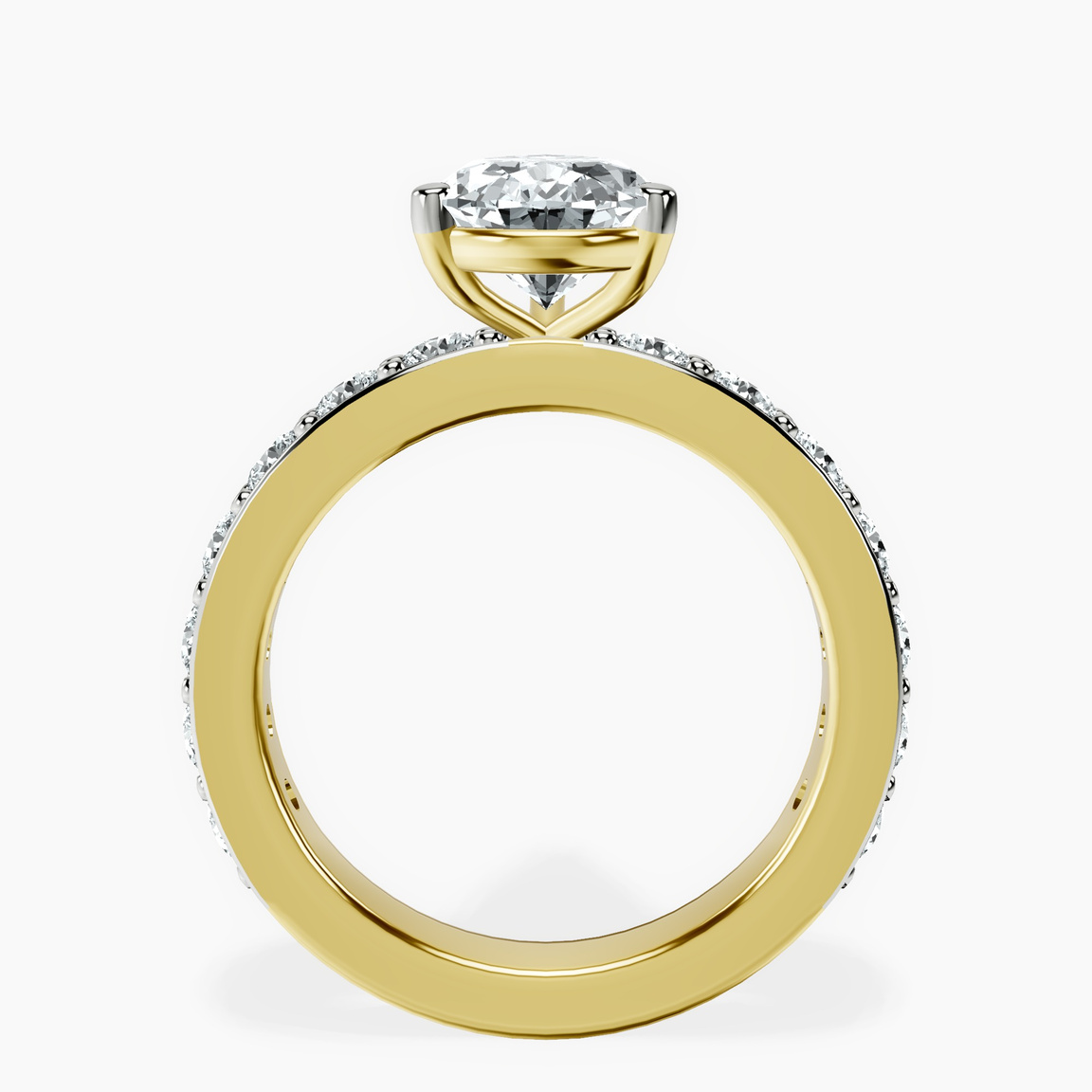 14kt Yellow Gold Adele Side Stone Lab Diamond Ring side right image one