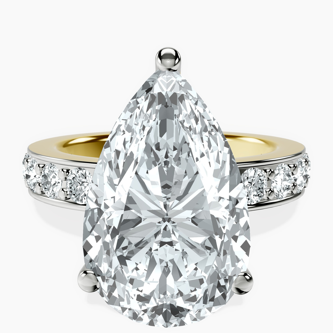 10kt Yellow Gold Adele Side Stone Lab Diamond Ring front image