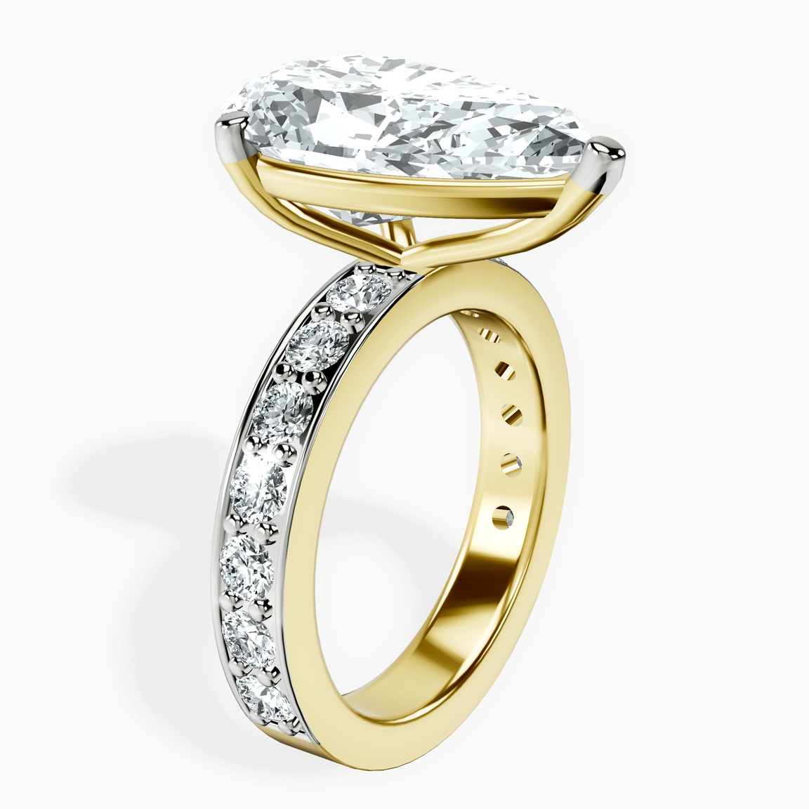 10kt Yellow Gold Adele Side Stone Lab Diamond Ring standing product image one