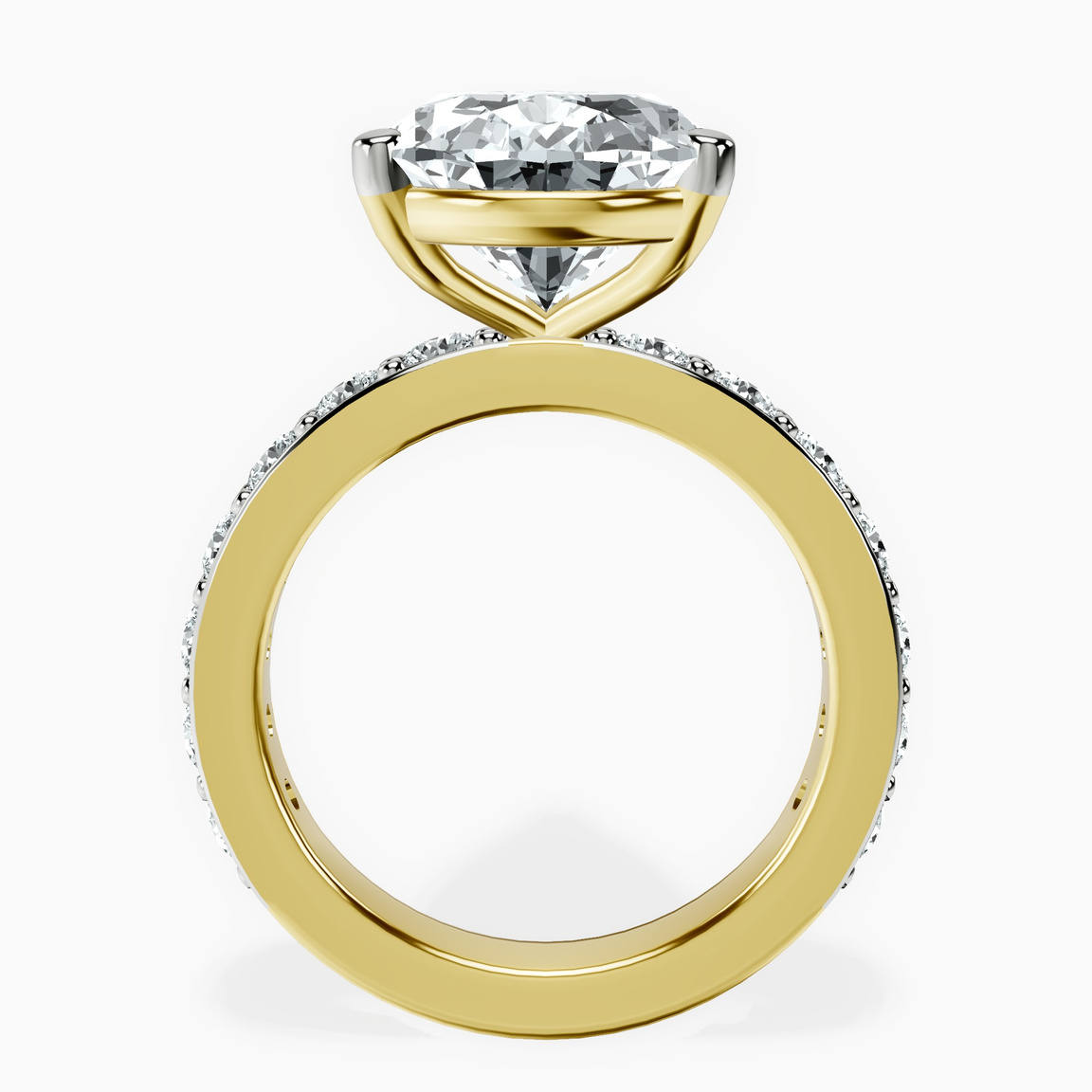 10kt Yellow Gold Adele Side Stone Lab Diamond Ring side right image one