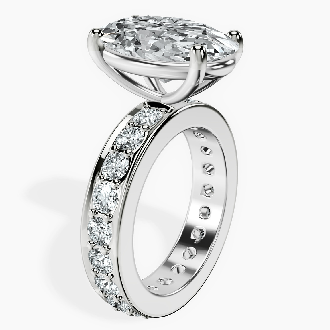 18kt White Gold Madeline Full Eternity Lab Diamond Ring standing product image one