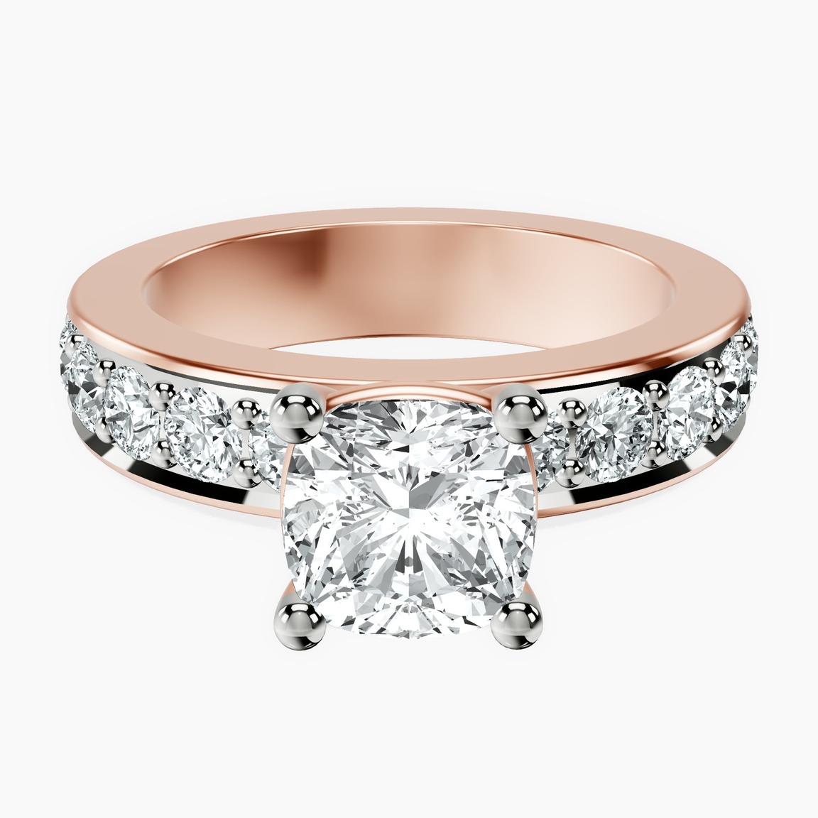 9ct Rose Gold Alfreda Half Eternity Lab Diamond Ring front image