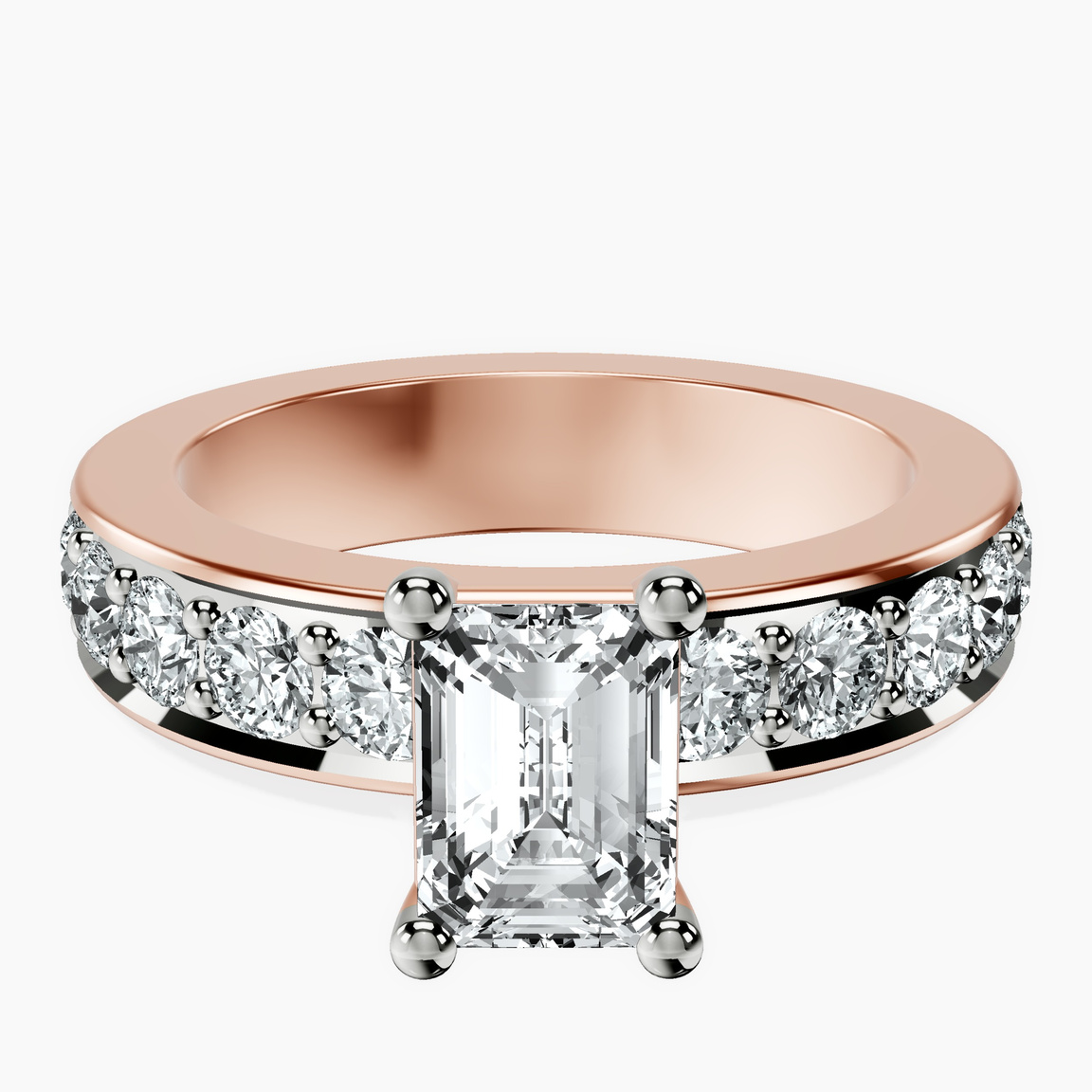 14kt Rose Gold Alfreda Half Eternity Lab Diamond Ring front image