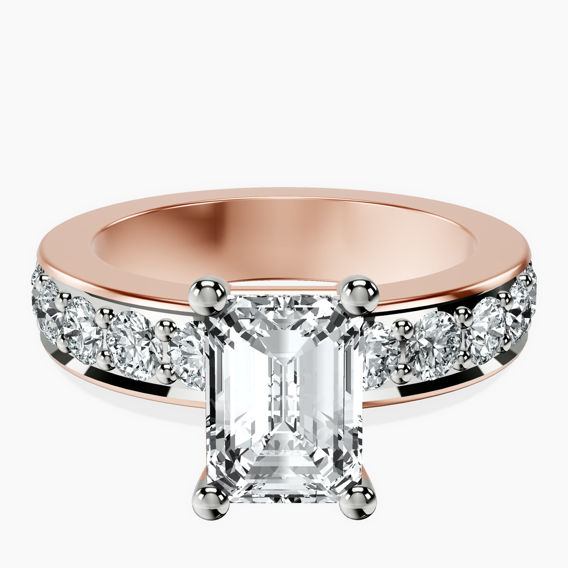 18ct Rose Gold Alfreda Half Eternity Lab Diamond Ring front image