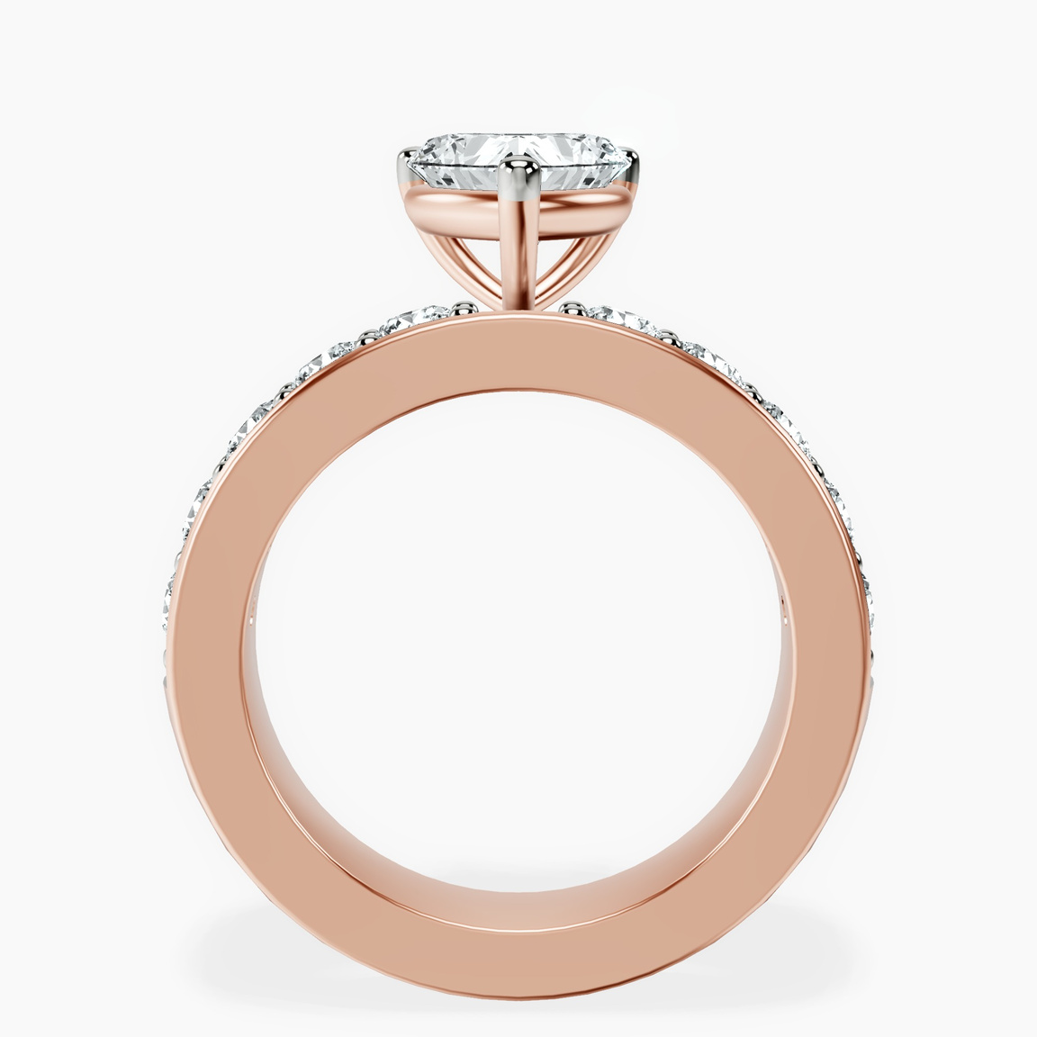 10kt Rose Gold Alfreda Half Eternity Lab Diamond Ring side right image one