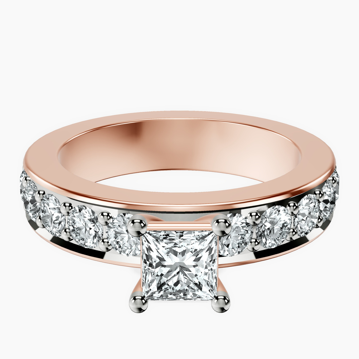 10kt Rose Gold Alfreda Half Eternity Lab Diamond Ring front image