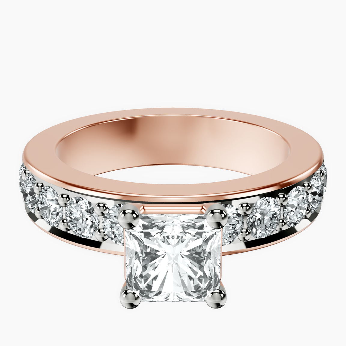 10kt Rose Gold Alfreda Half Eternity Lab Diamond Ring front image