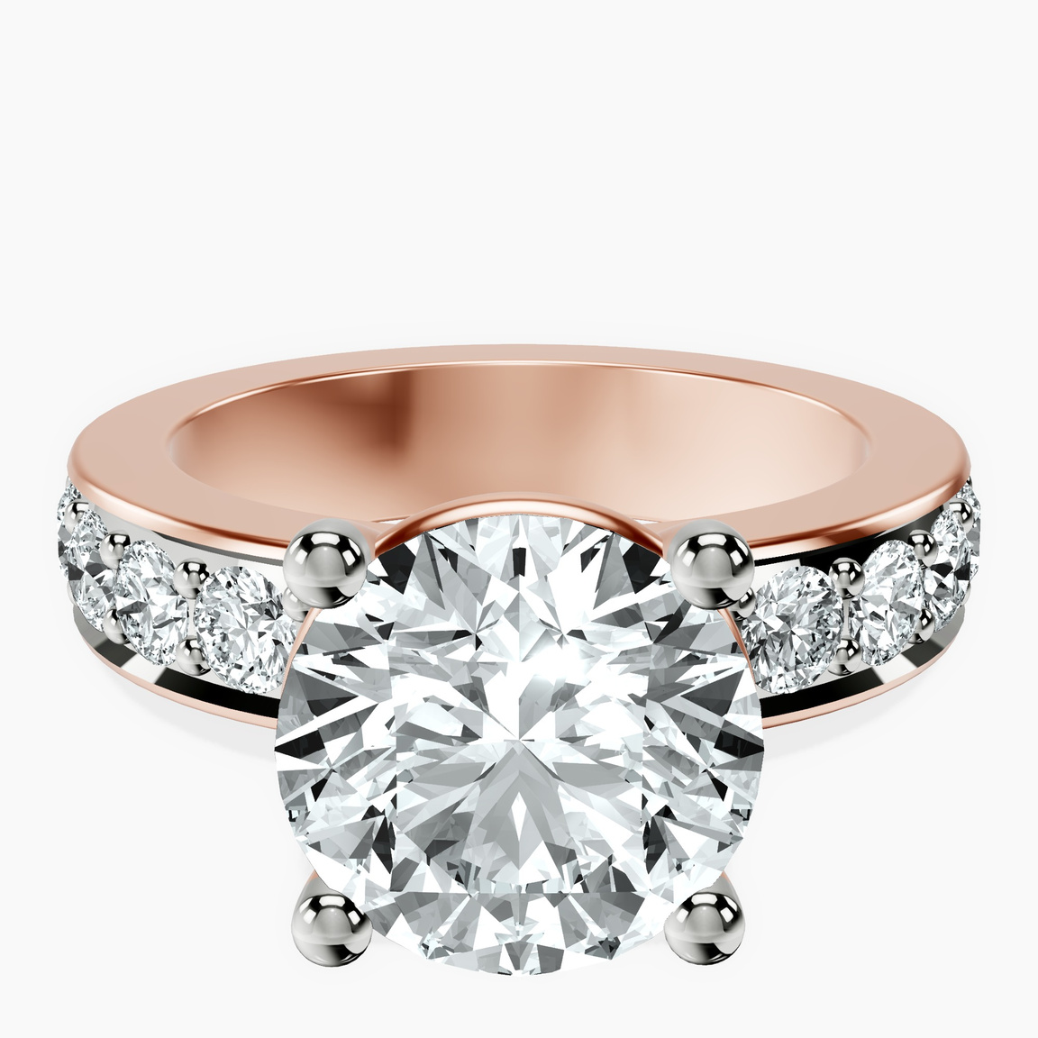 14kt Rose Gold Alfreda Half Eternity Lab Diamond Ring front image