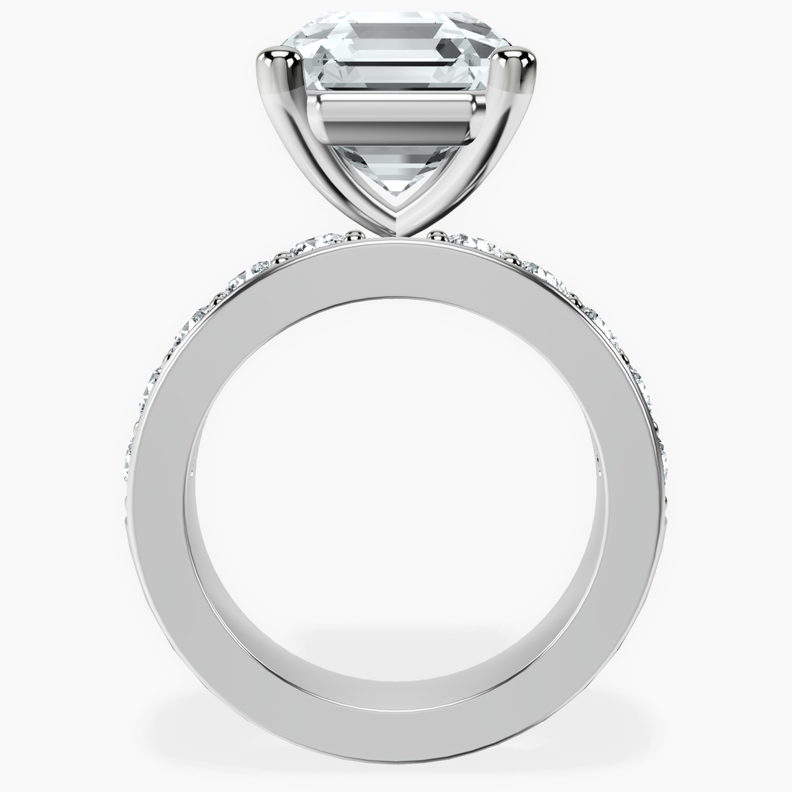 14kt White Gold Alfreda Half Eternity Lab Diamond Ring side right image one