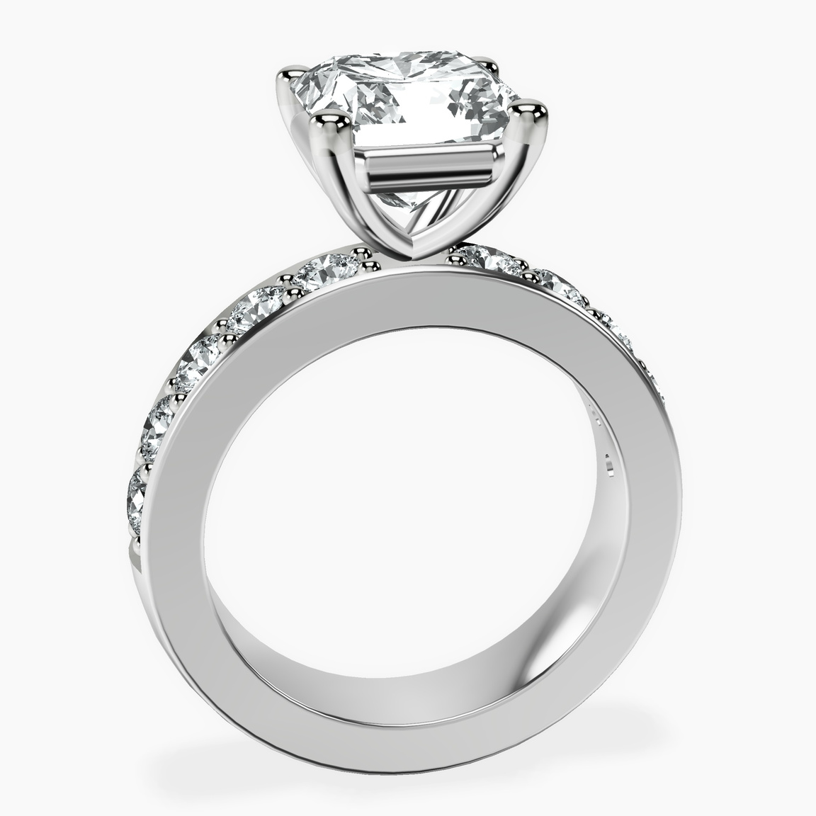 Platinum Alfreda Half Eternity Lab Diamond Ring side right image one
