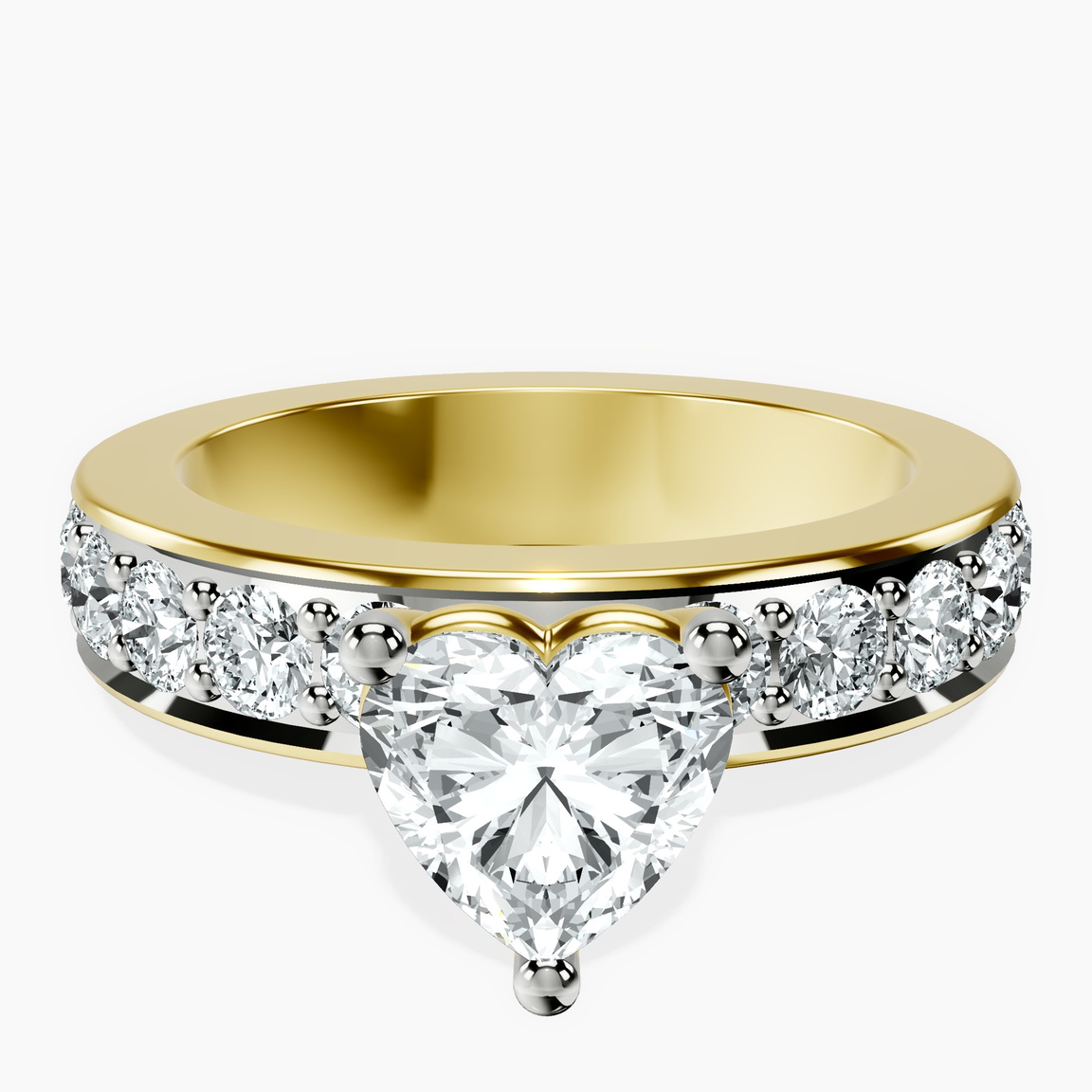 10kt Yellow Gold Alfreda Half Eternity Lab Diamond Ring front image
