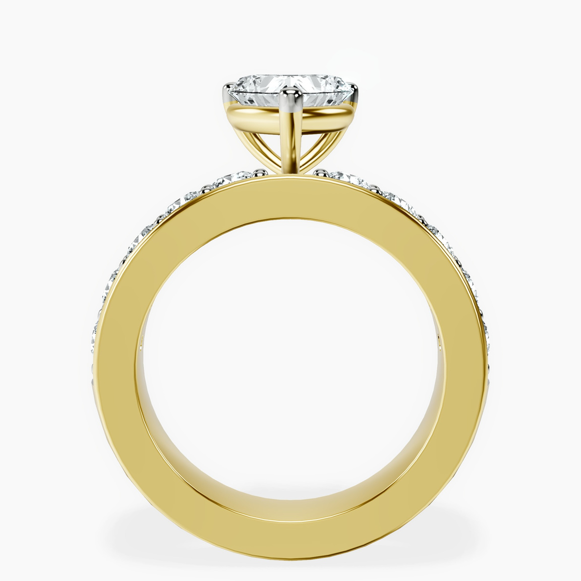 10kt Yellow Gold Alfreda Half Eternity Lab Diamond Ring side right image one