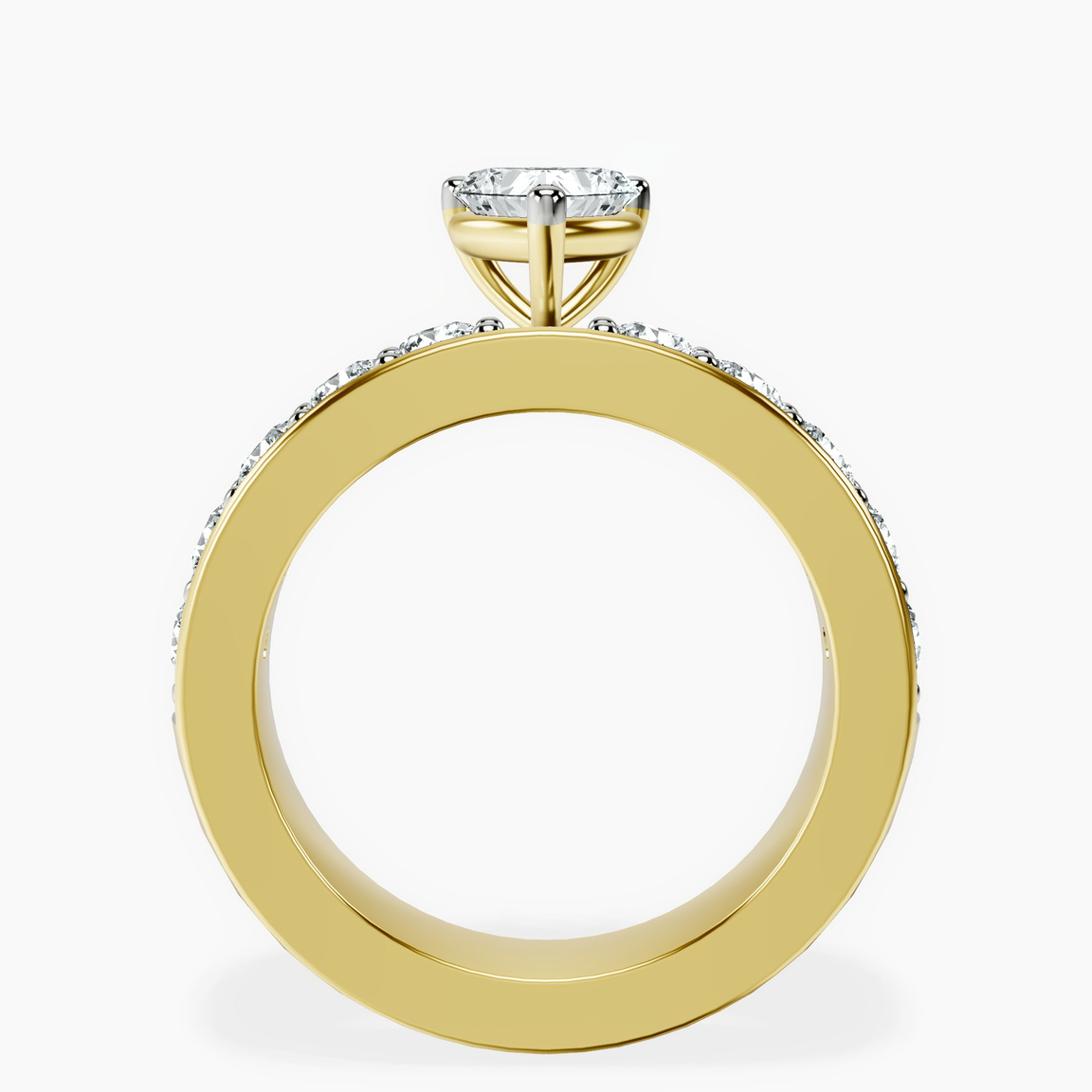 14kt Yellow Gold Alfreda Half Eternity Lab Diamond Ring side right image one