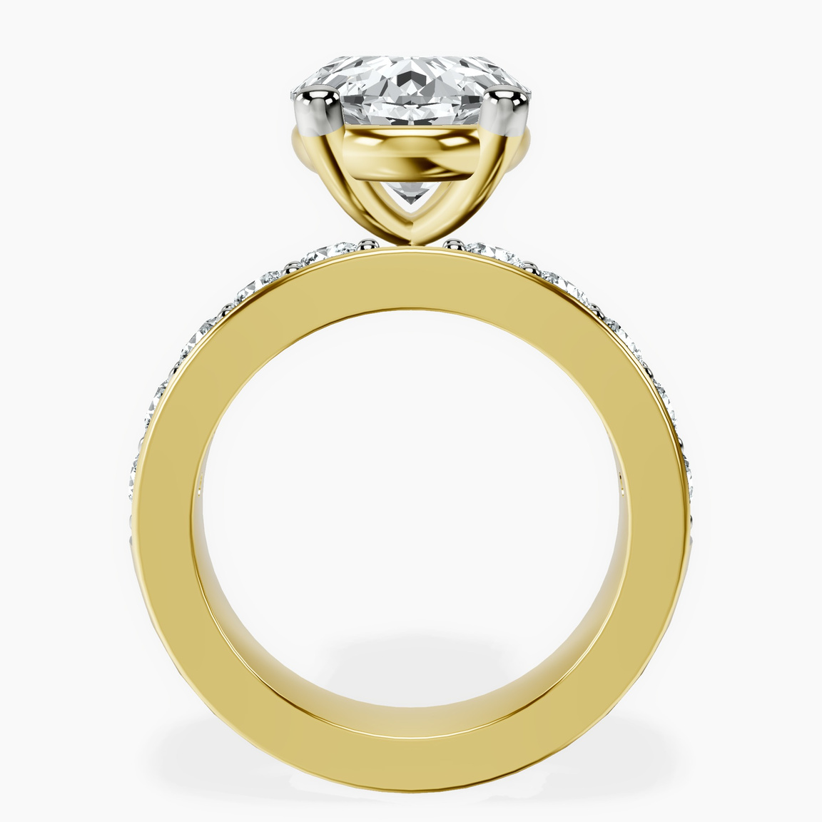 10kt Yellow Gold Alfreda Half Eternity Lab Diamond Ring side right image one