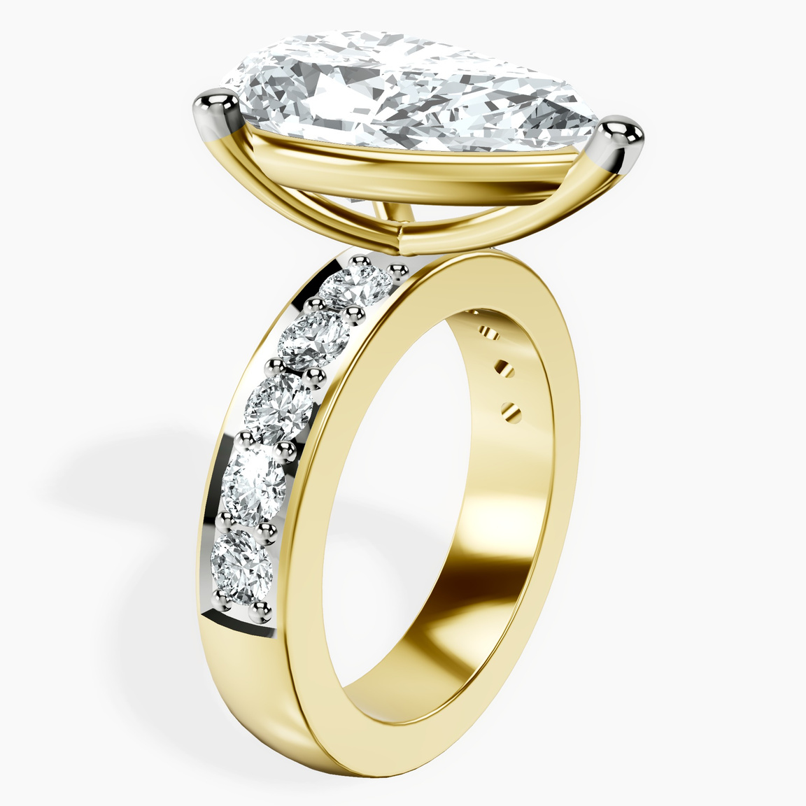 18kt Yellow Gold Alfreda Half Eternity Lab Diamond Ring standing product image one