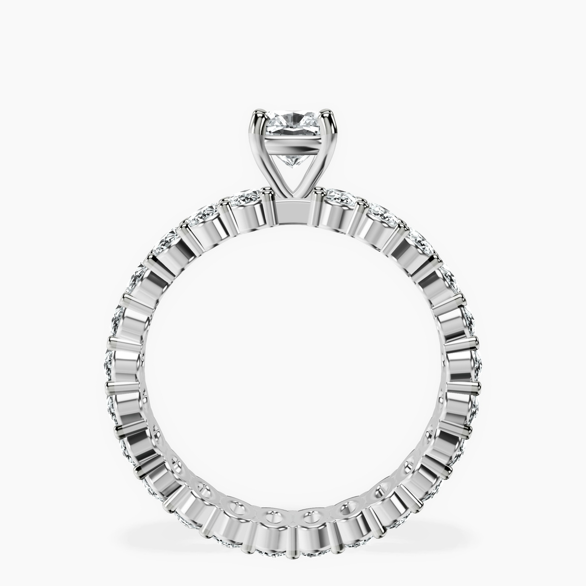 18kt White Gold Celeste Side Oval Lab Diamond Eternity Ring side right image one