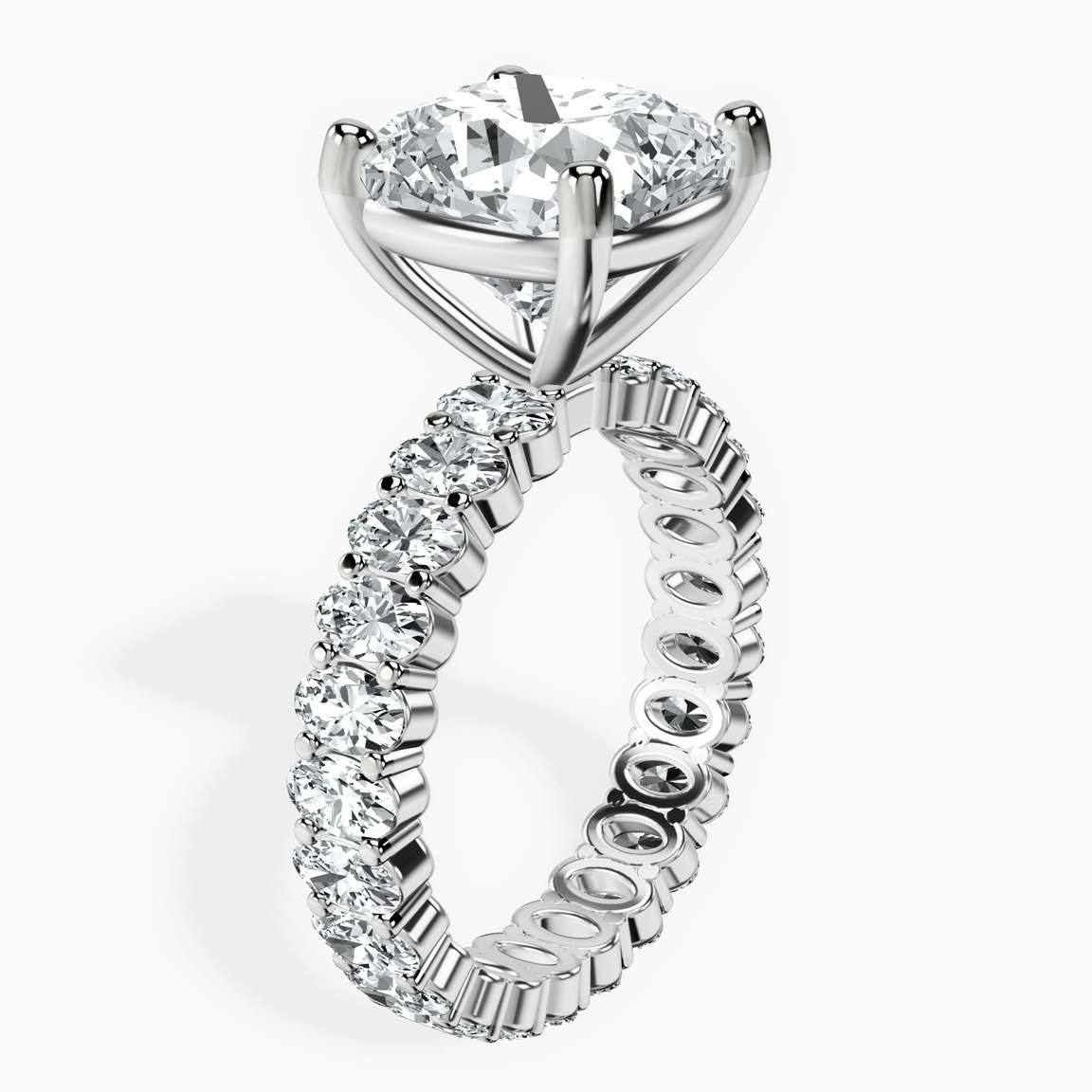 Platinum Celeste Side Oval Lab Diamond Eternity Ring standing product image one
