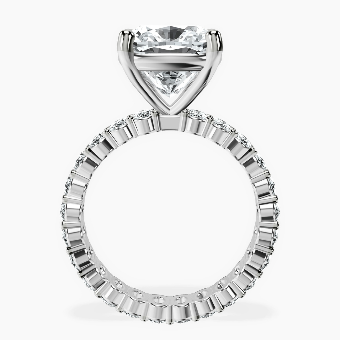 Platinum Celeste Side Oval Lab Diamond Eternity Ring side right image one