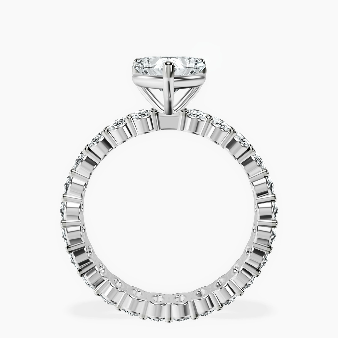 Platinum Celeste Side Oval Lab Diamond Eternity Ring side right image one