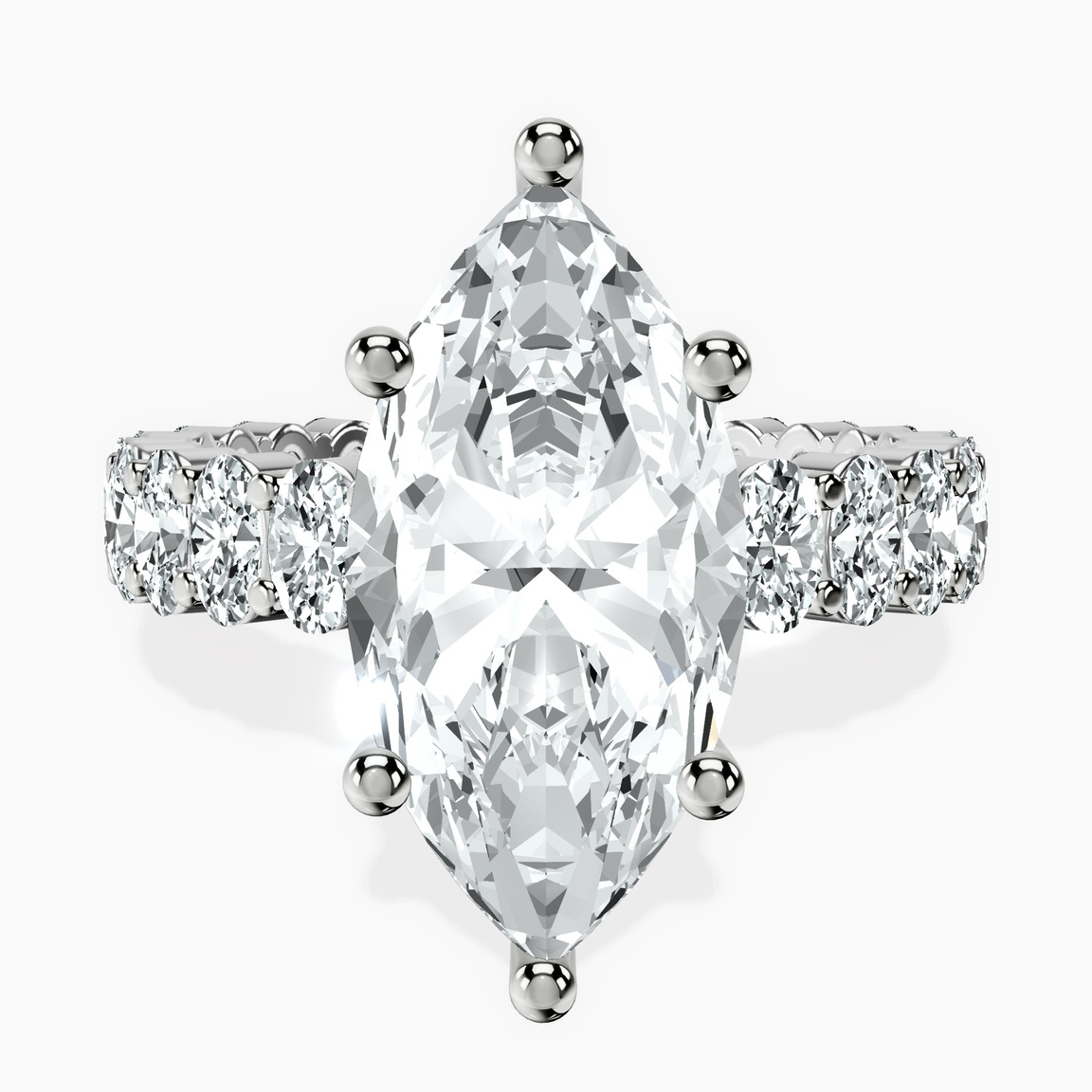 14kt White Gold Celeste Side Oval Lab Diamond Eternity Ring front image