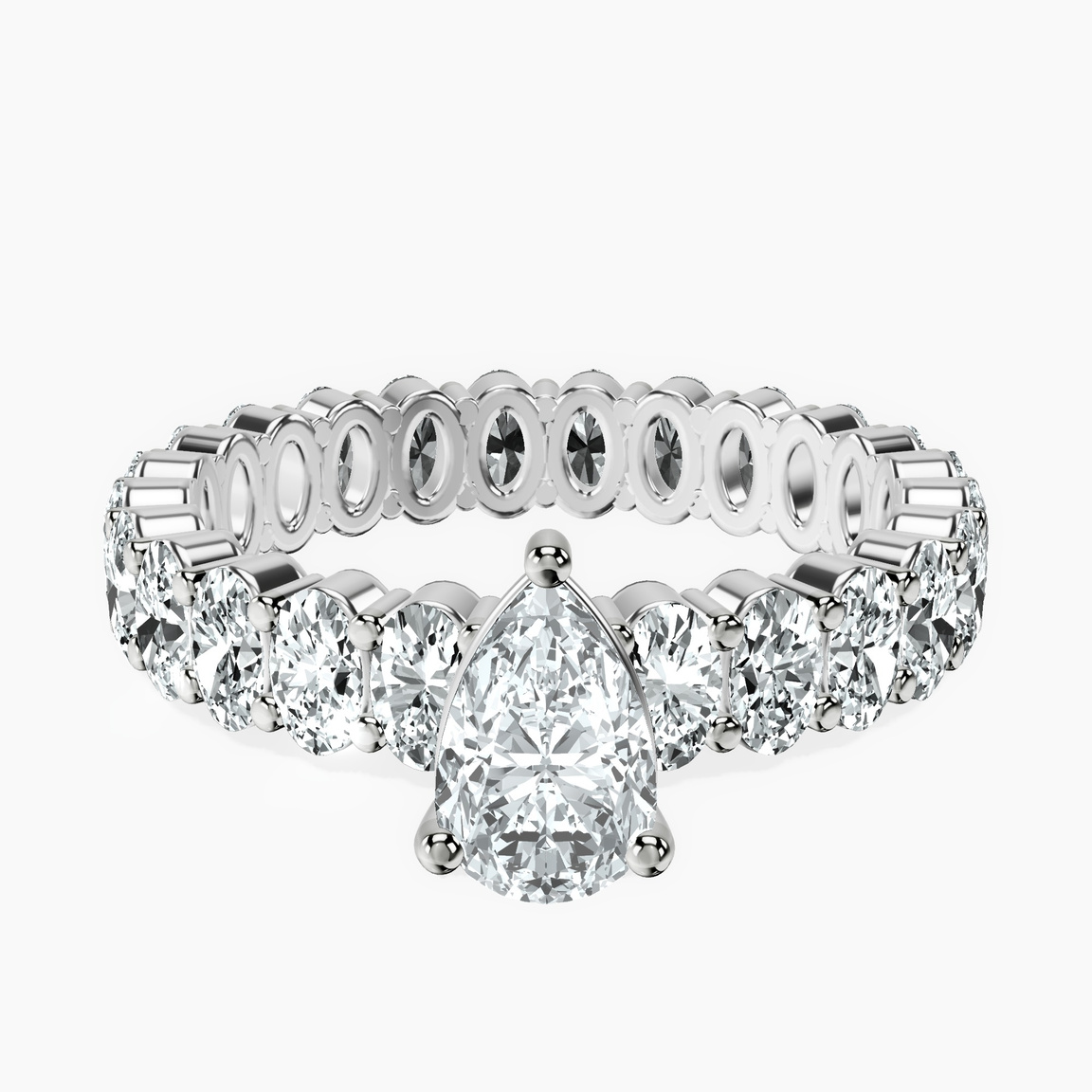 Platinum Celeste Side Oval Lab Diamond Eternity Ring front image