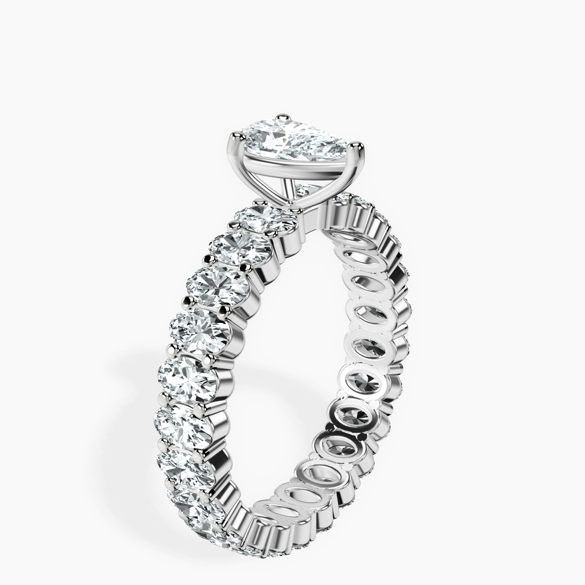 Platinum Celeste Side Oval Lab Diamond Eternity Ring standing product image one