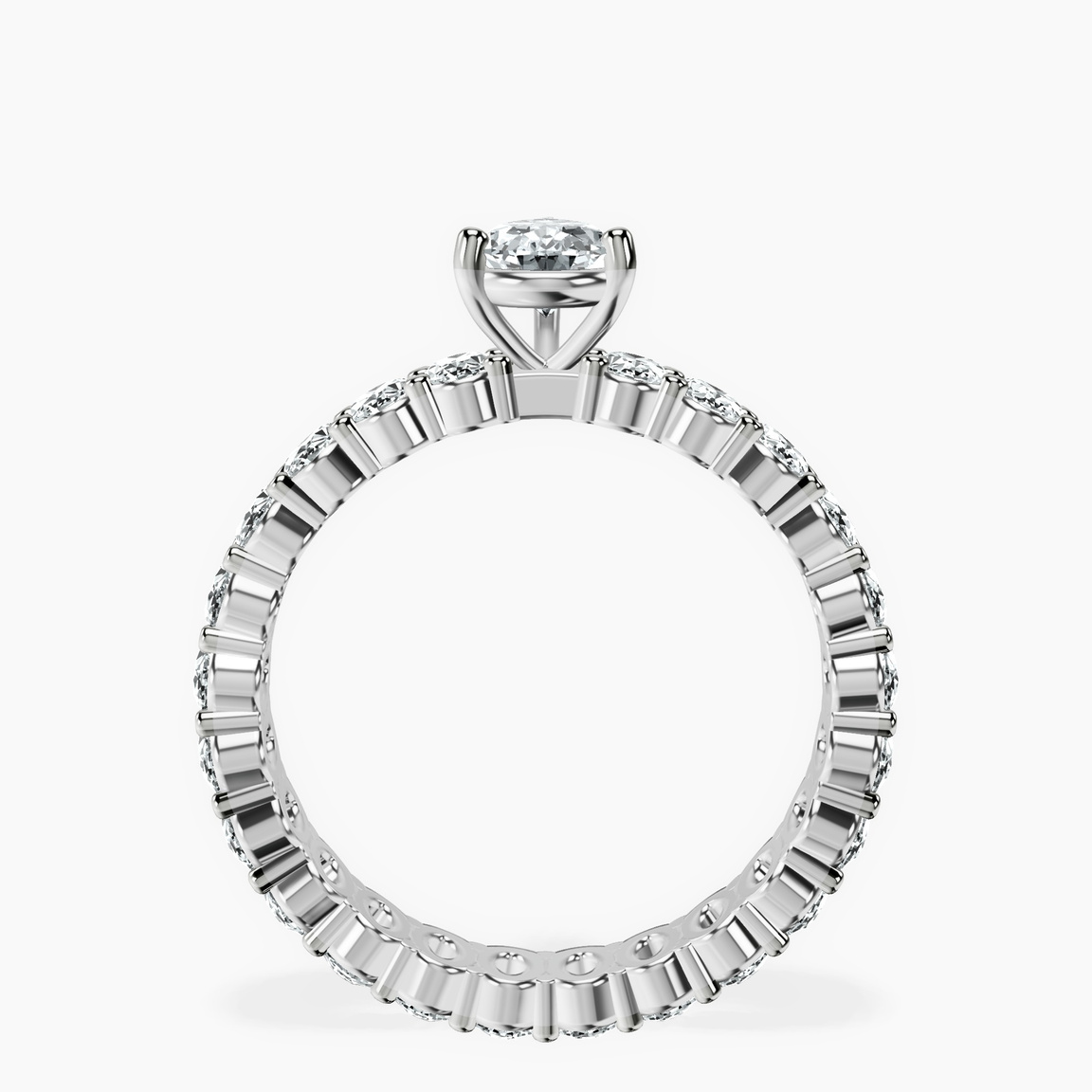 Platinum Celeste Side Oval Lab Diamond Eternity Ring side right image one