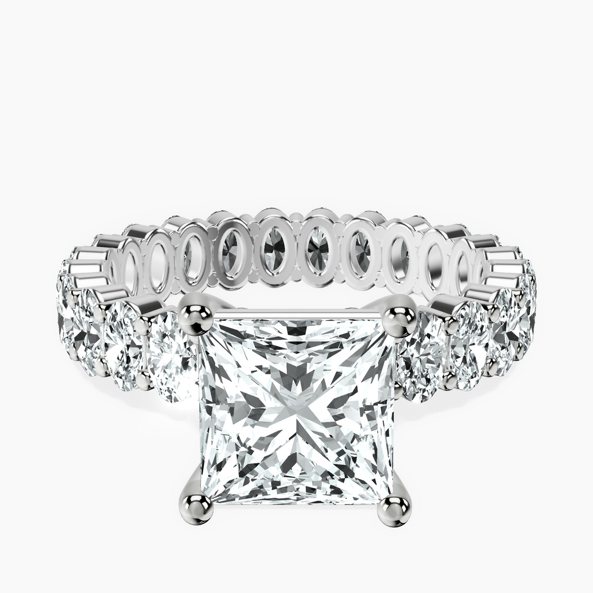 Platinum Celeste Side Oval Lab Diamond Eternity Ring front image