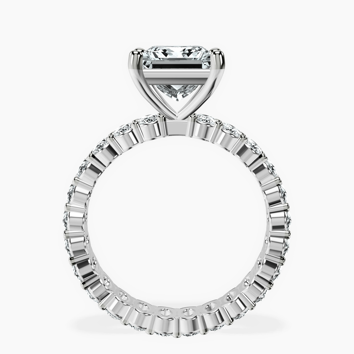 Platinum Celeste Side Oval Lab Diamond Eternity Ring side right image one