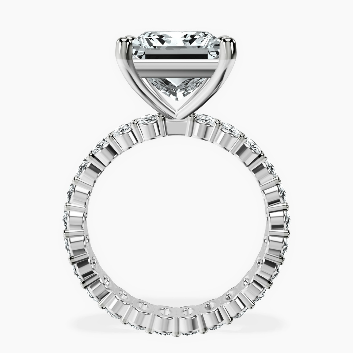 18kt White Gold Celeste Side Oval Lab Diamond Eternity Ring side right image one
